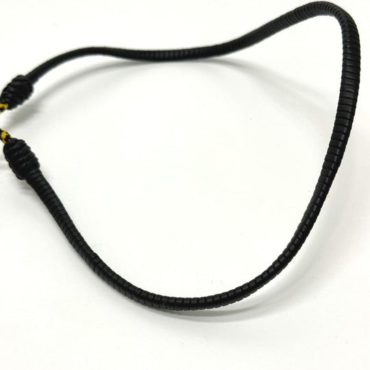 FENDI Necklace Leather, Polyester black FF Vertigo mens Used Authentic