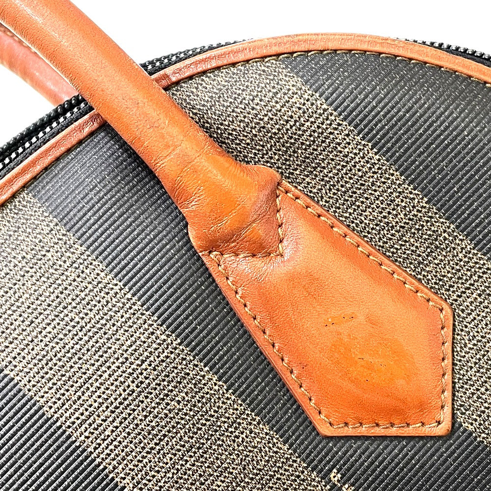 FENDI Handbag PVC / Leather Brown type Pecan Shoulder Women Used Authentic