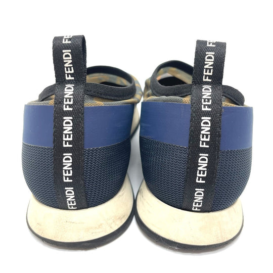 FENDI sneakers mesh Brown x navy Sports Zucca FF Women 35 Used Authentic
