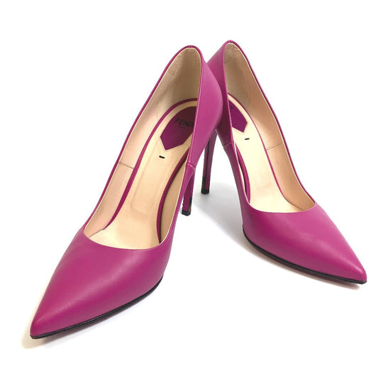 FENDI pumps leather purple Pointed toe Women 39 Used Authentic
