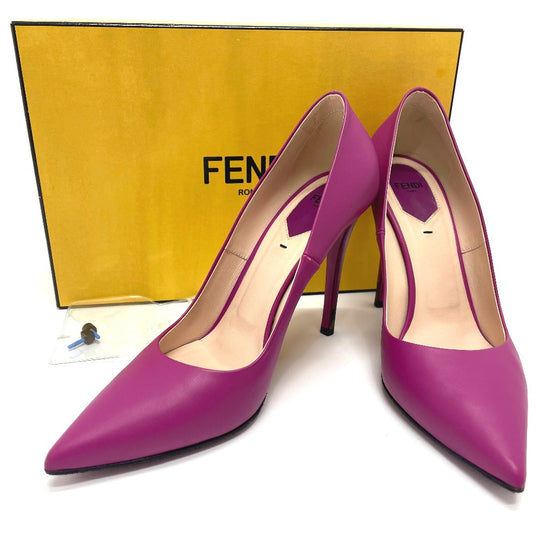 FENDI pumps leather purple Pointed toe Women 39 Used Authentic