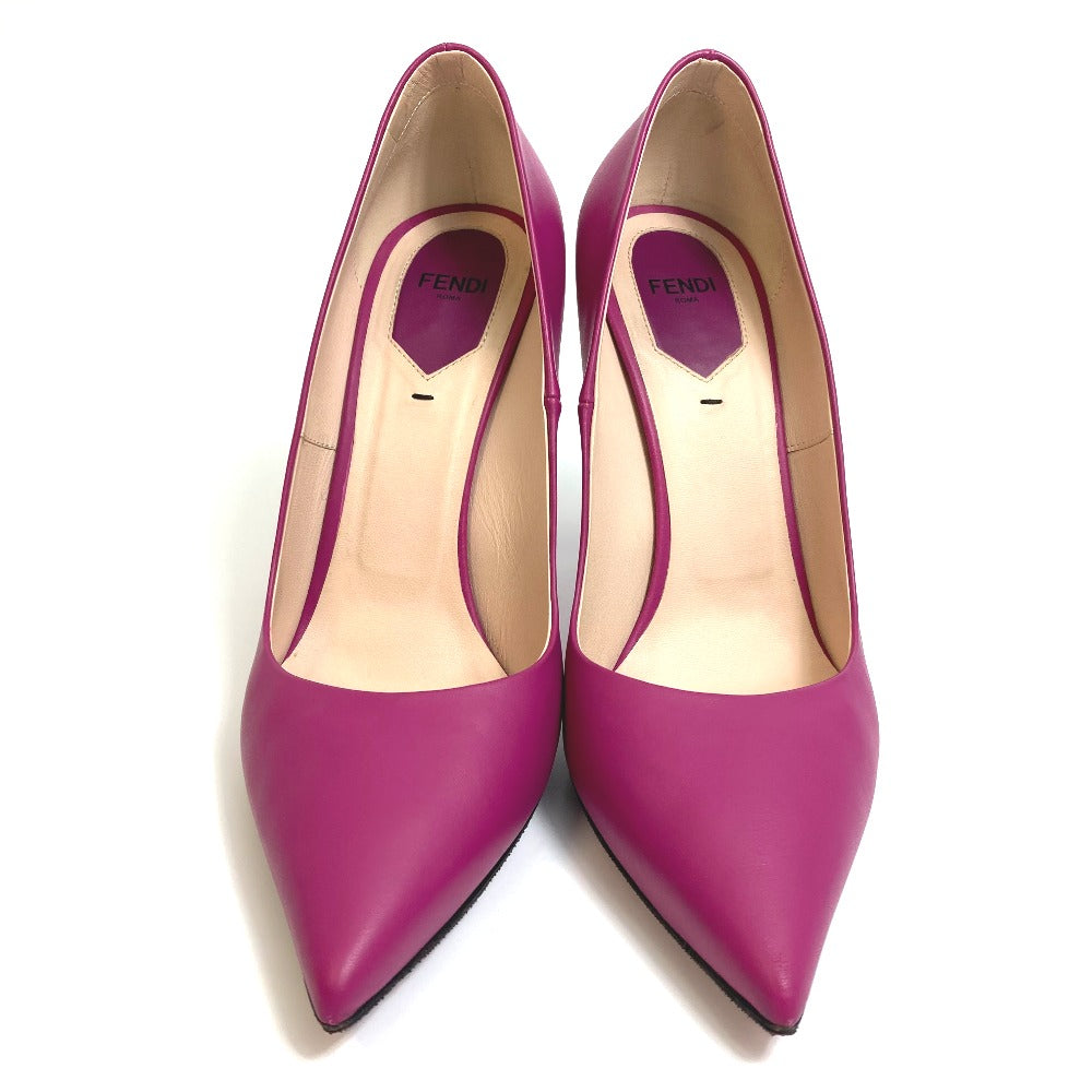 FENDI pumps leather purple Pointed toe Women 39 Used Authentic