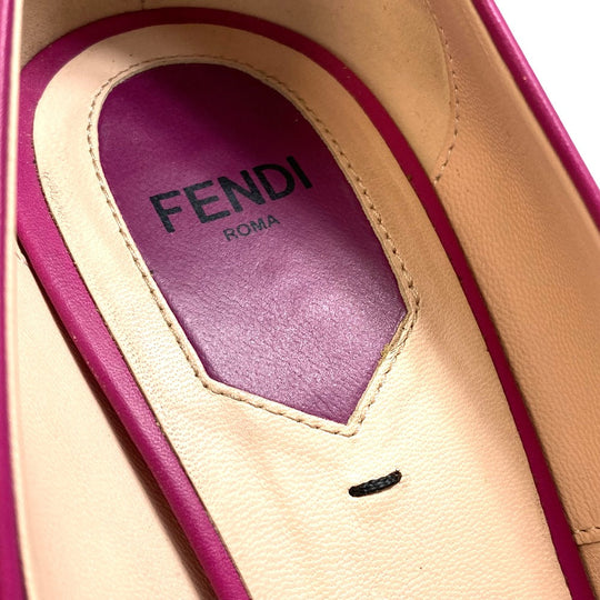 FENDI pumps leather purple Pointed toe Women 39 Used Authentic