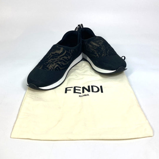 FENDI sneakers 8E8139 canvas black Zucca Women 36 Used Authentic