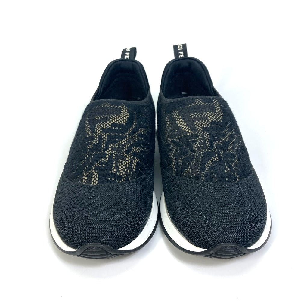 FENDI sneakers 8E8139 canvas black Zucca Women 36 Used Authentic