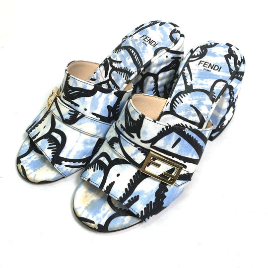 FENDI Sandals Canvas, Canvas blue Joshua Vides california sky Women 35 Used Authentic