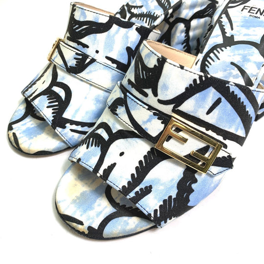 FENDI Sandals Canvas, Canvas blue Joshua Vides california sky Women 35 Used Authentic