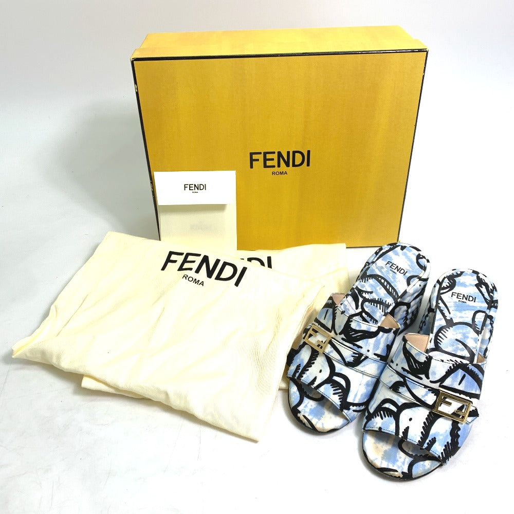 FENDI Sandals Canvas, Canvas blue Joshua Vides california sky Women 35 Used Authentic