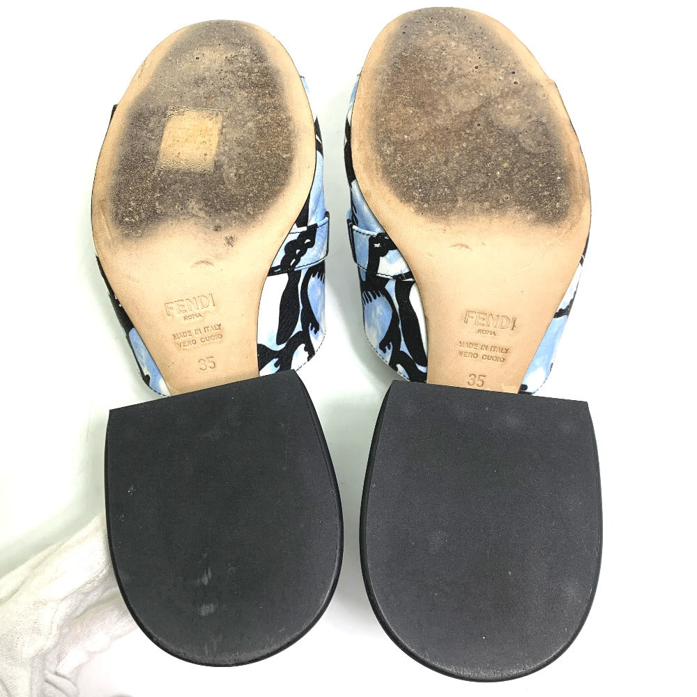 FENDI Sandals Canvas, Canvas blue Joshua Vides california sky Women 35 Used Authentic