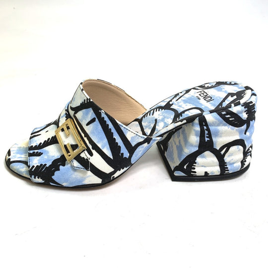 FENDI Sandals Canvas, Canvas blue Joshua Vides california sky Women 35 Used Authentic