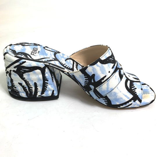 FENDI Sandals Canvas, Canvas blue Joshua Vides california sky Women 35 Used Authentic