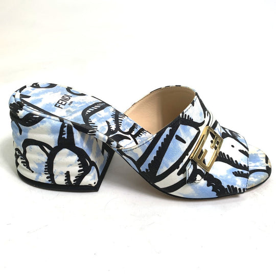 FENDI Sandals Canvas, Canvas blue Joshua Vides california sky Women 35 Used Authentic