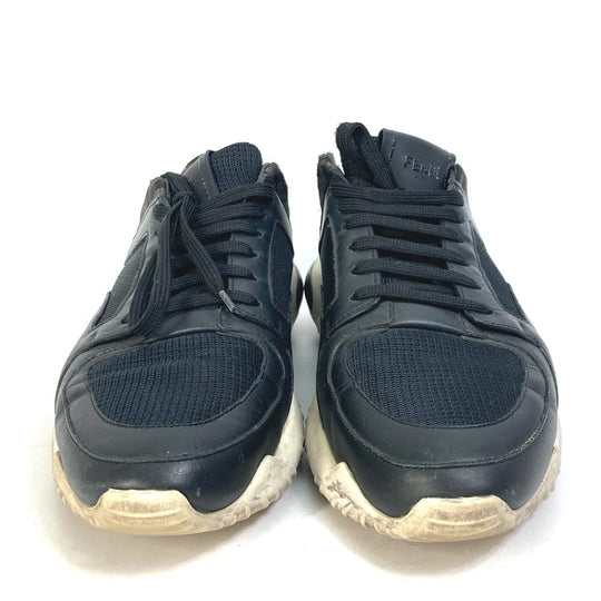 FENDI sneakers 7E1304 leather Brown Dadd sneakers Zucca mesh mens 9 Used Authentic
