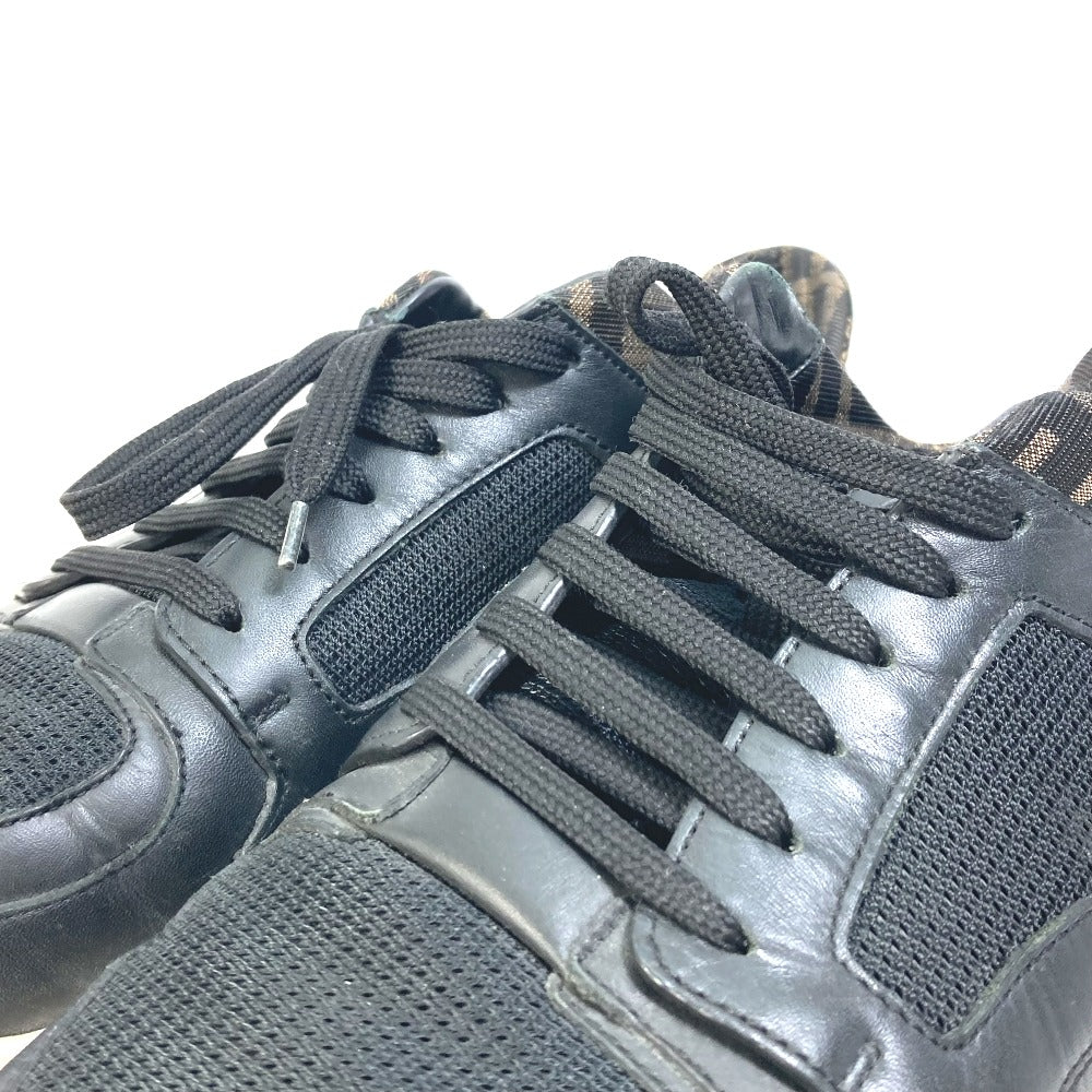 FENDI sneakers 7E1304 leather Brown Dadd sneakers Zucca mesh mens 9 Used Authentic