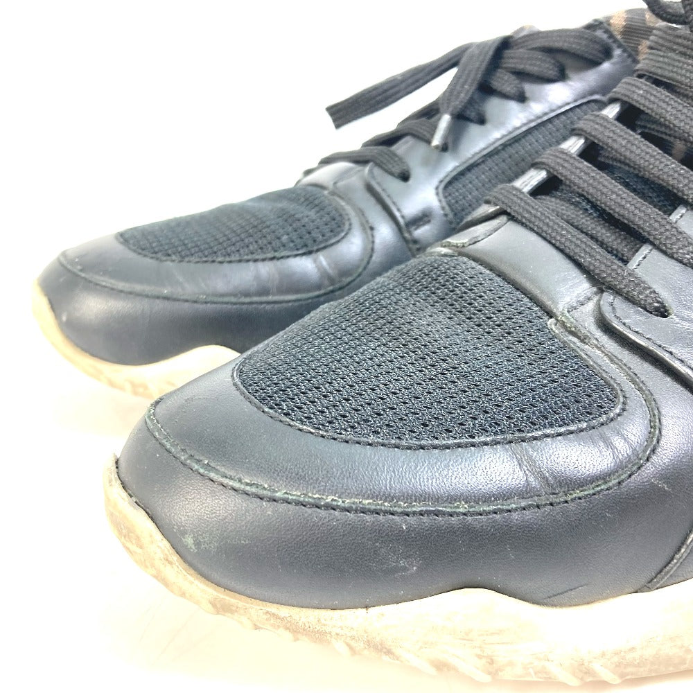 FENDI sneakers 7E1304 leather Brown Dadd sneakers Zucca mesh mens 9 Used Authentic