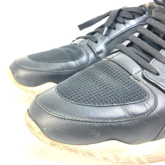 FENDI sneakers 7E1304 leather Brown Dadd sneakers Zucca mesh mens 9 Used Authentic