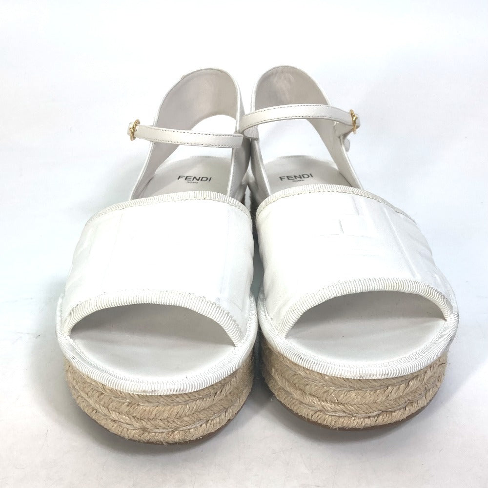 FENDI Sandals leather white Platform espadrilles fendi rohm Women 36 Used Authentic