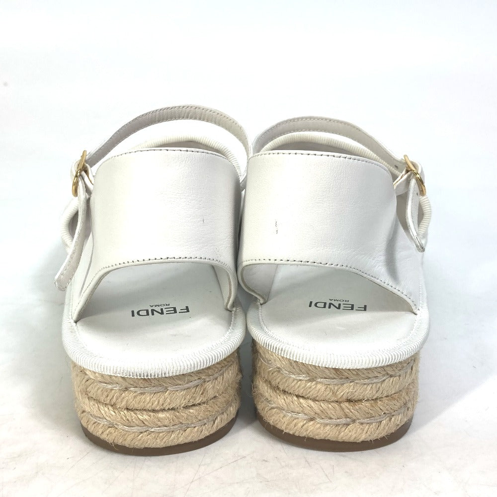 FENDI Sandals leather white Platform espadrilles fendi rohm Women 36 Used Authentic