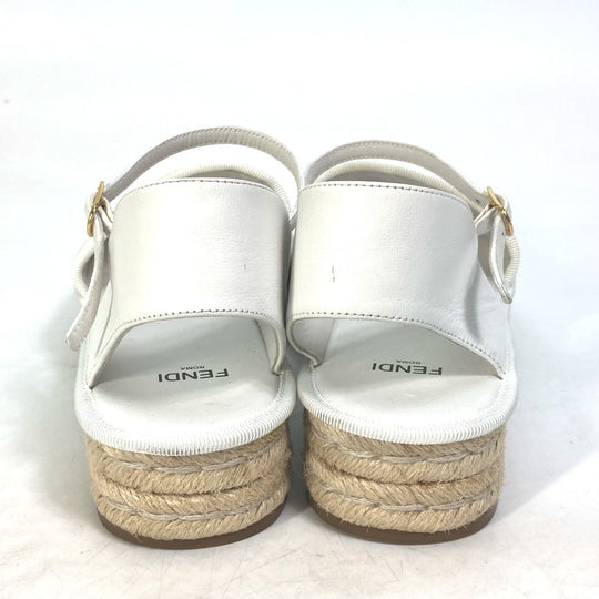 FENDI Sandals leather white Platform espadrilles fendi rohm Women 36 Used Authentic