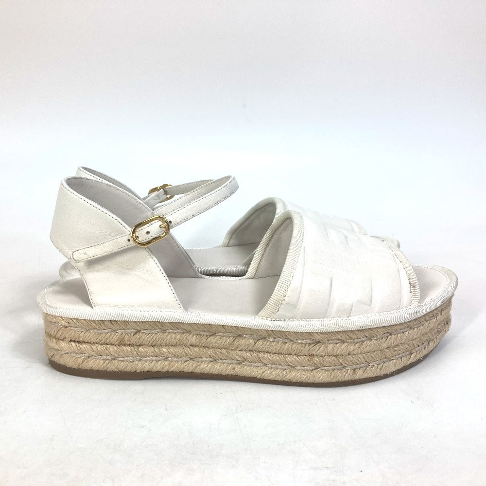 FENDI Sandals leather white Platform espadrilles fendi rohm Women 36 Used Authentic