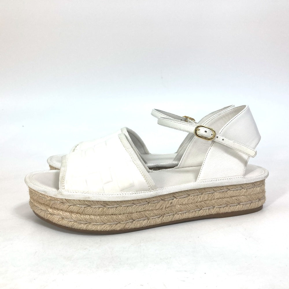 FENDI Sandals leather white Platform espadrilles fendi rohm Women 36 Used Authentic
