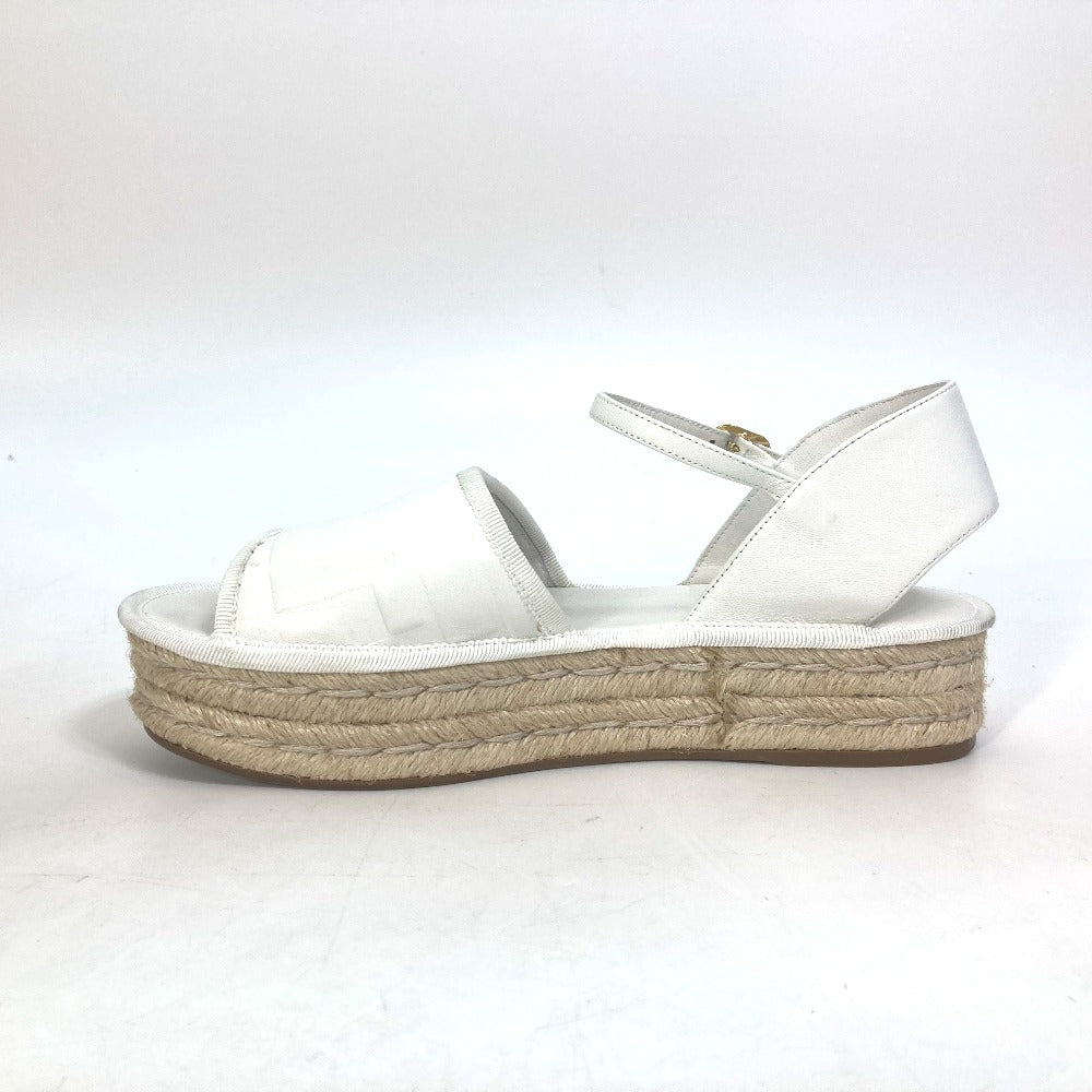 FENDI Sandals leather white Platform espadrilles fendi rohm Women 36 Used Authentic