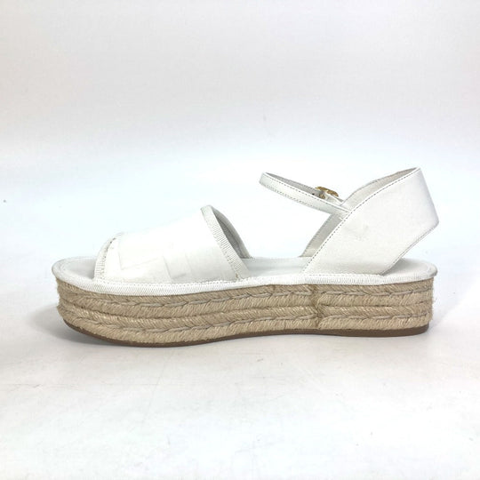 FENDI Sandals leather white Platform espadrilles fendi rohm Women 36 Used Authentic