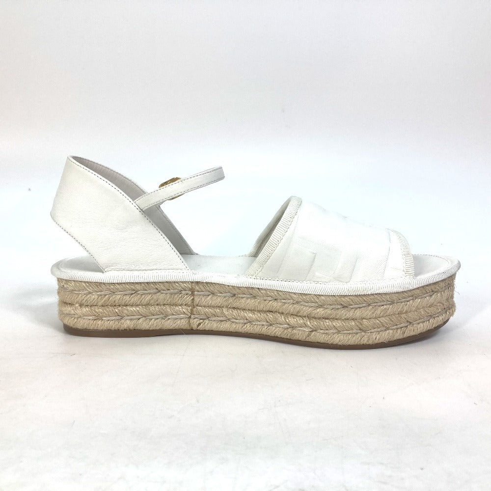FENDI Sandals leather white Platform espadrilles fendi rohm Women 36 Used Authentic
