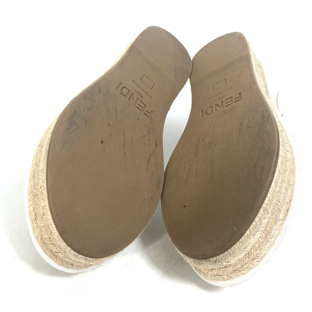 FENDI Sandals leather white Platform espadrilles fendi rohm Women 36 Used Authentic