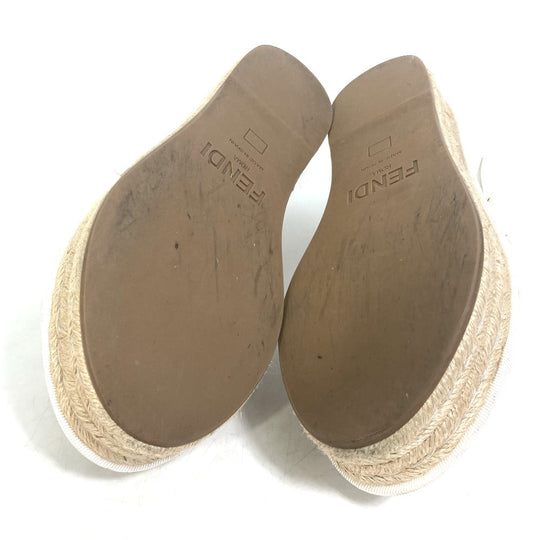 FENDI Sandals leather white Platform espadrilles fendi rohm Women 36 Used Authentic