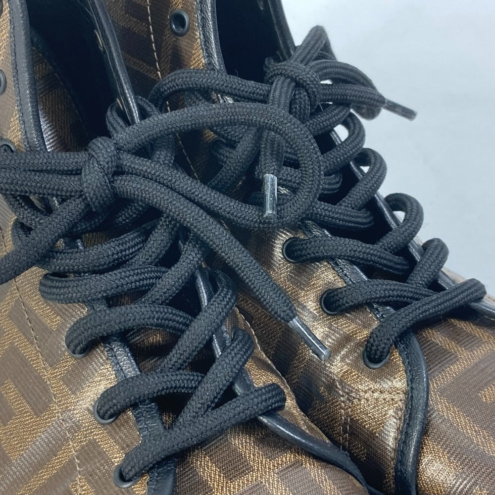 FENDI sneakers 8E6594 Canvas, Coated canvas Brown Zucca high cut logo Women 36 Used Authentic