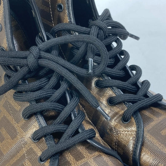 FENDI sneakers 8E6594 Canvas, Coated canvas Brown Zucca high cut logo Women 36 Used Authentic