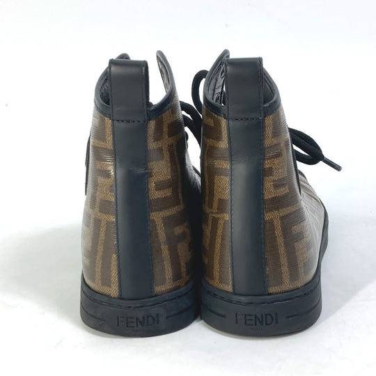 FENDI sneakers 8E6594 Canvas, Coated canvas Brown Zucca high cut logo Women 36 Used Authentic