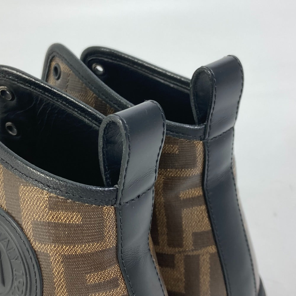 FENDI sneakers 8E6594 Canvas, Coated canvas Brown Zucca high cut logo Women 36 Used Authentic