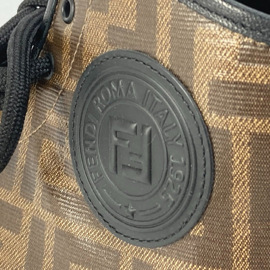 FENDI sneakers 8E6594 Canvas, Coated canvas Brown Zucca high cut logo Women 36 Used Authentic