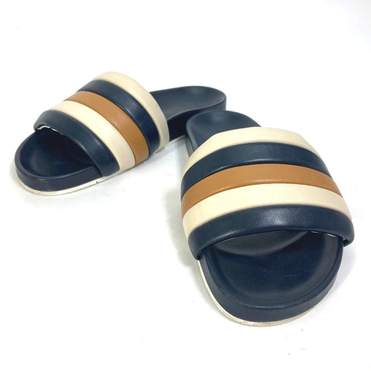 FENDI Sandals 7X1059 leather Navy Flat sandals beach sandals Tricolor mens 8 Used Authentic