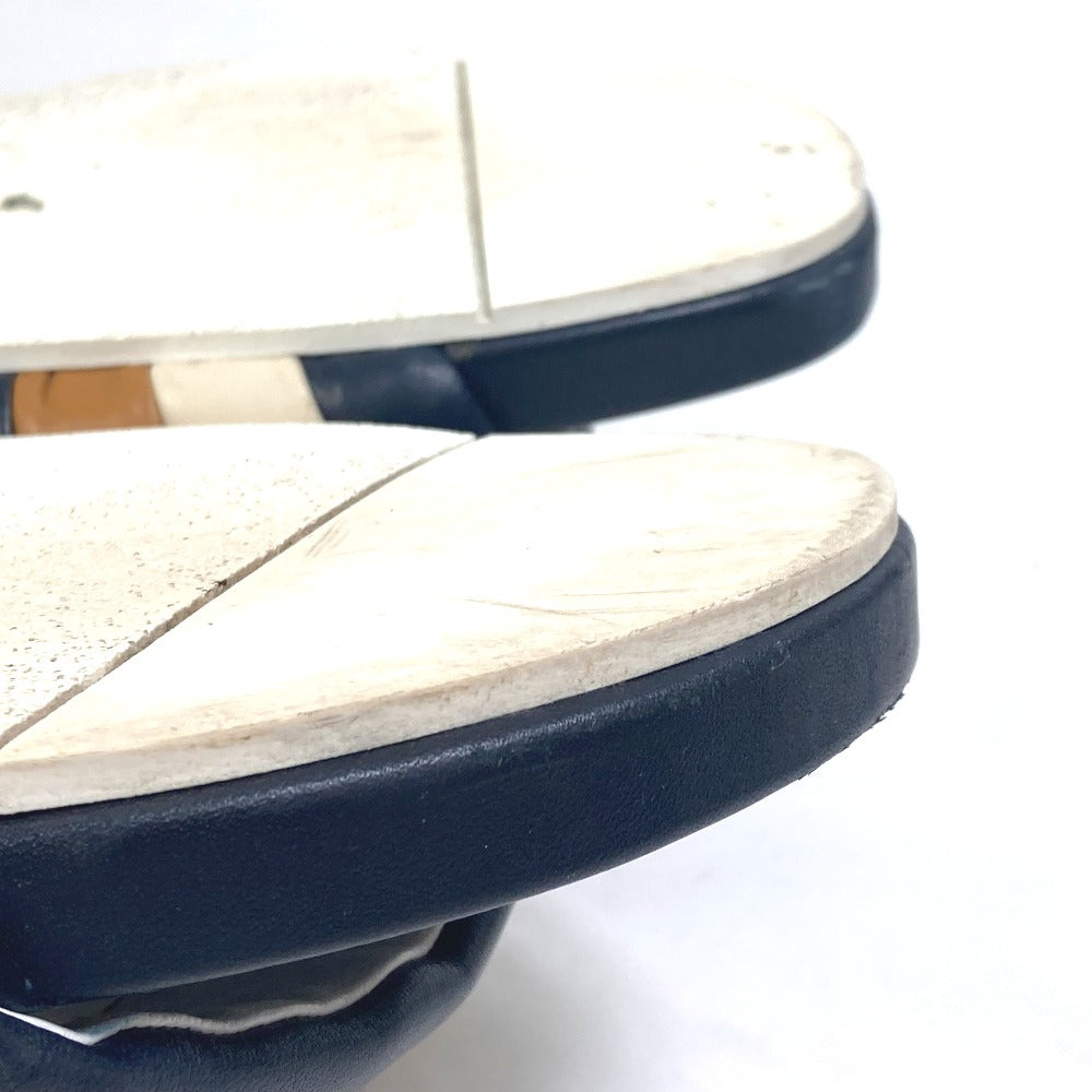 FENDI Sandals 7X1059 leather Navy Flat sandals beach sandals Tricolor mens 8 Used Authentic