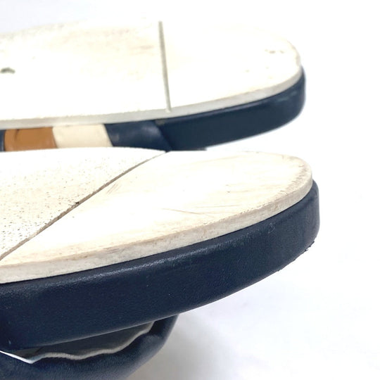 FENDI Sandals 7X1059 leather Navy Flat sandals beach sandals Tricolor mens 8 Used Authentic