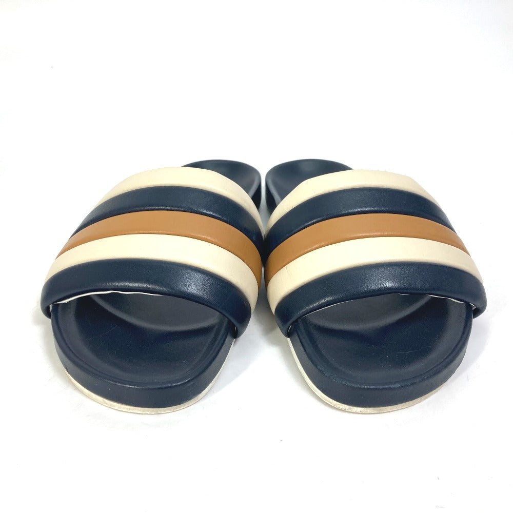 FENDI Sandals 7X1059 leather Navy Flat sandals beach sandals Tricolor mens 8 Used Authentic