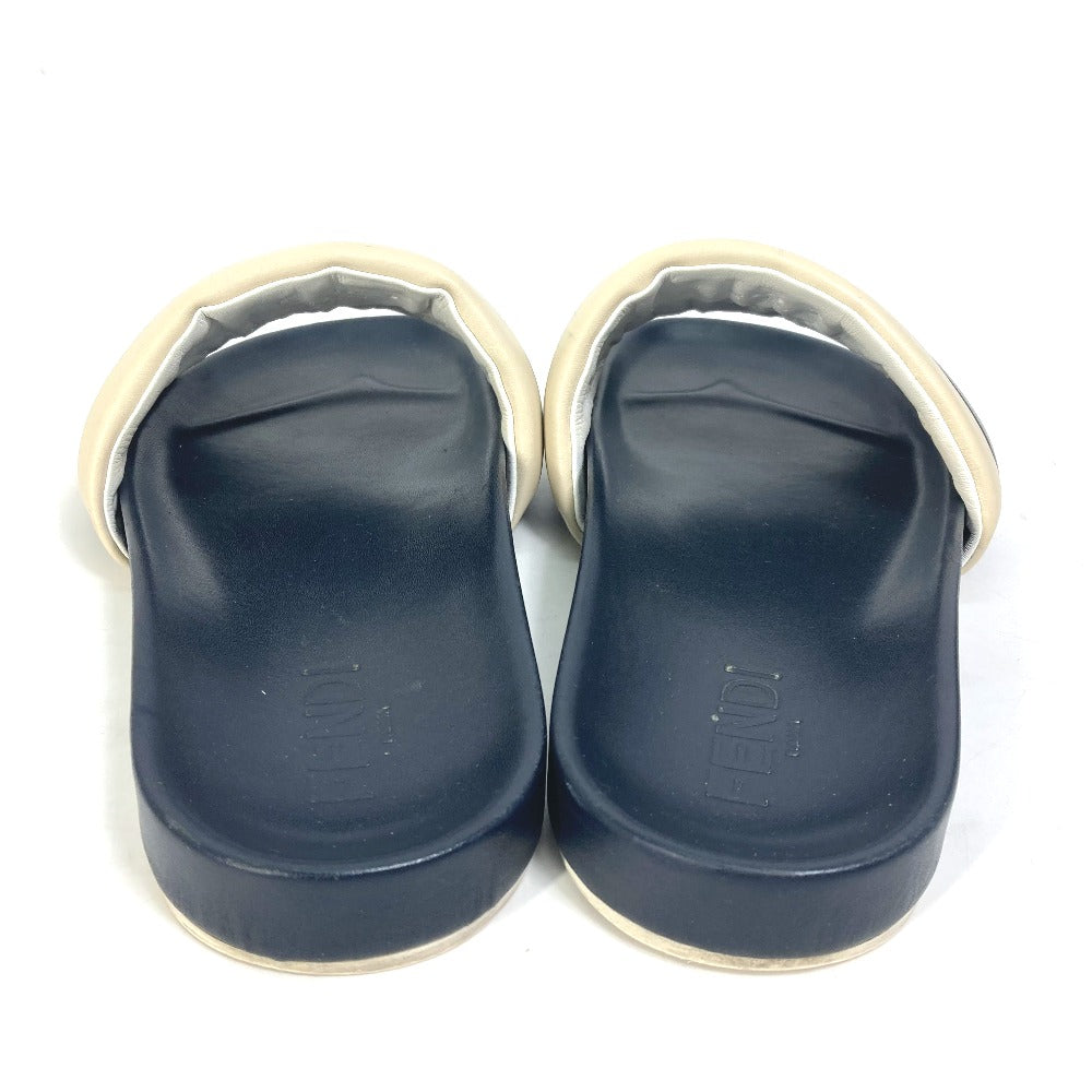 FENDI Sandals 7X1059 leather Navy Flat sandals beach sandals Tricolor mens 8 Used Authentic