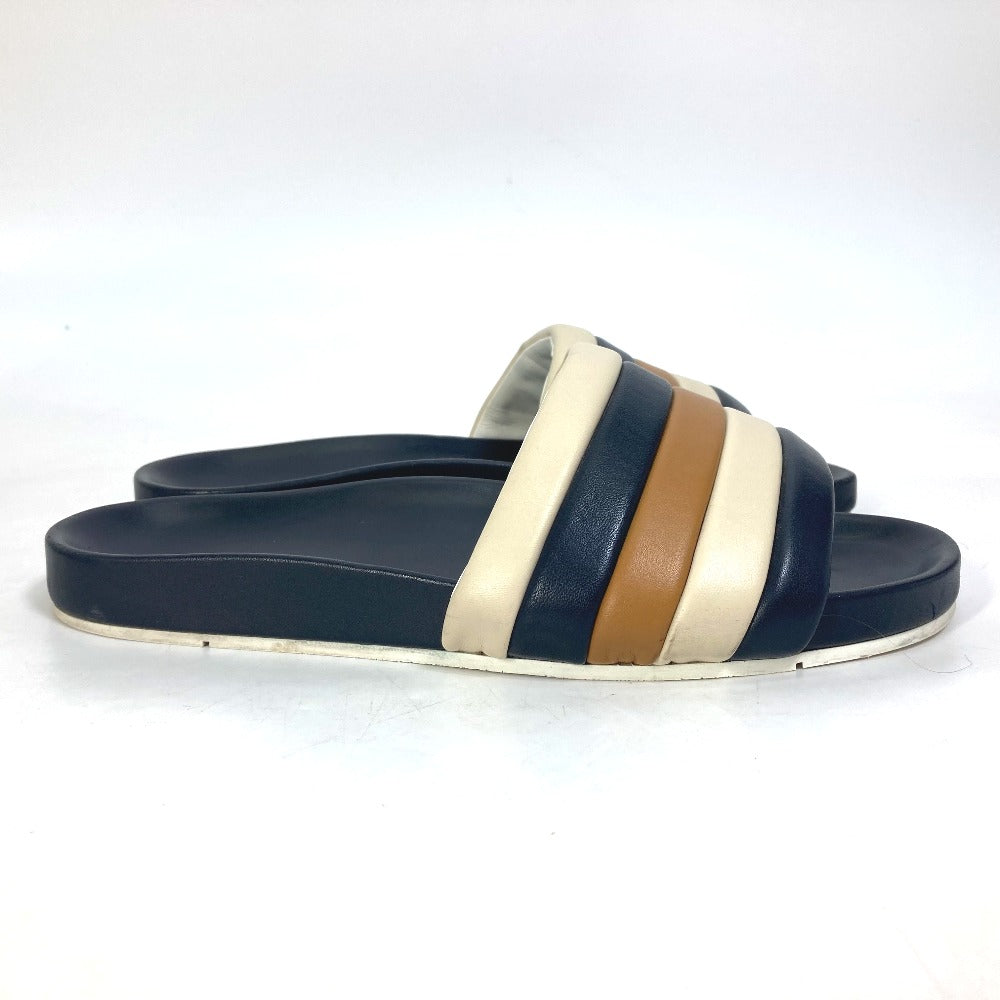 FENDI Sandals 7X1059 leather Navy Flat sandals beach sandals Tricolor mens 8 Used Authentic