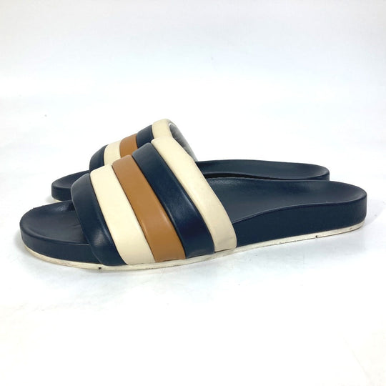 FENDI Sandals 7X1059 leather Navy Flat sandals beach sandals Tricolor mens 8 Used Authentic