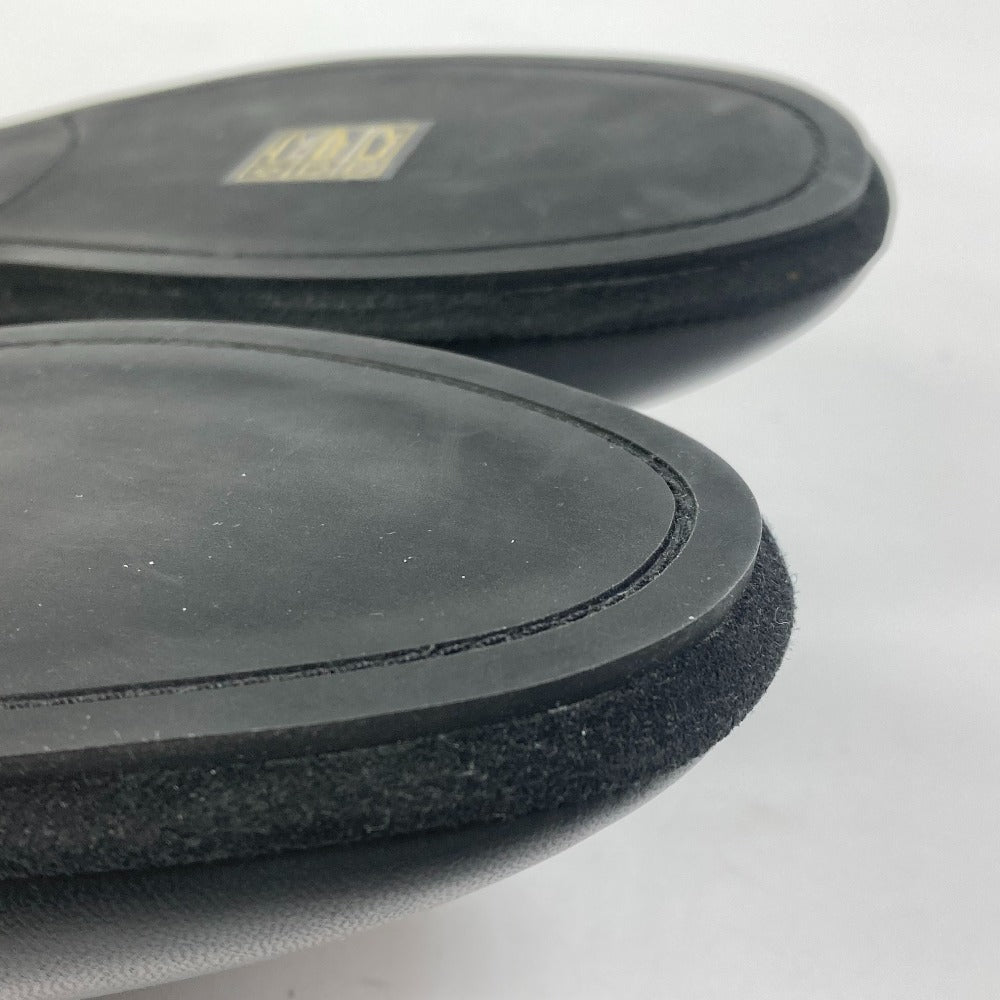 FENDI Sandals leather black indoors logo slippers mens 6 Used Authentic