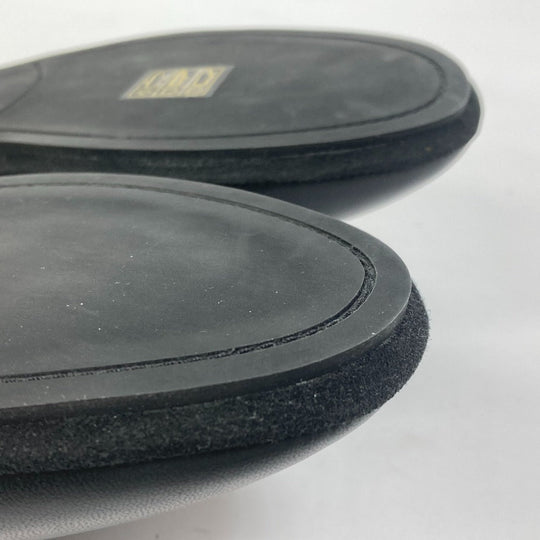 FENDI Sandals leather black indoors logo slippers mens 6 Used Authentic