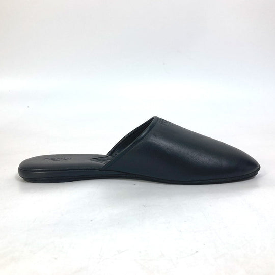 FENDI Sandals leather black indoors logo slippers mens 6 Used Authentic