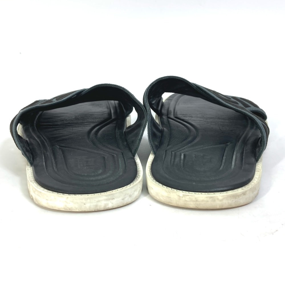 FENDI Sandals 7X1222 Canvas/Leather, Canvas x Leather black Zucca belt mens 7 Used Authentic