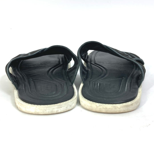 FENDI Sandals 7X1222 Canvas/Leather, Canvas x Leather black Zucca belt mens 7 Used Authentic