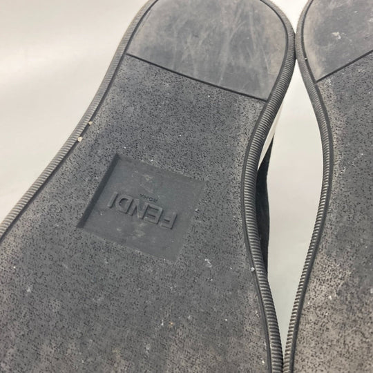 FENDI Slip-on suede black sneakers Monster Bugs mens 8 Used Authentic