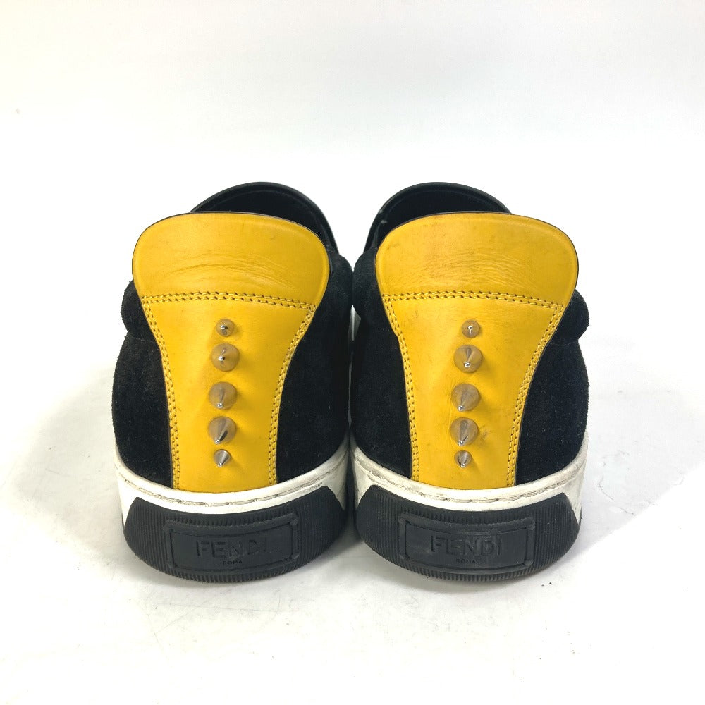FENDI Slip-on suede black sneakers Monster Bugs mens 8 Used Authentic