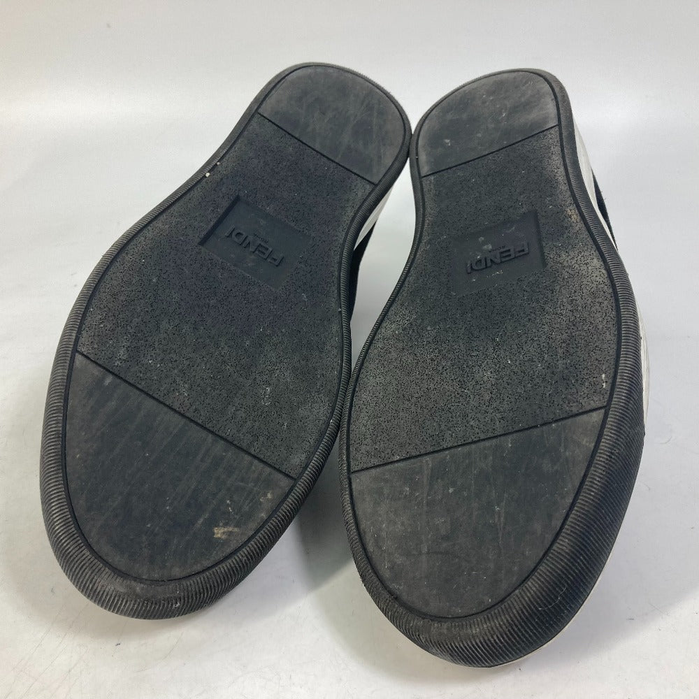 FENDI Slip-on suede black sneakers Monster Bugs mens 8 Used Authentic